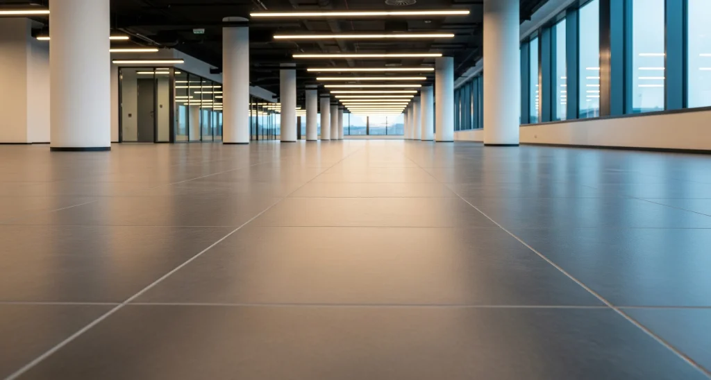 Core finishes and circulation zones with durable wall treatments and flooring in CAT A fit out.